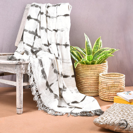 White Hummer Hand-Woven Throw