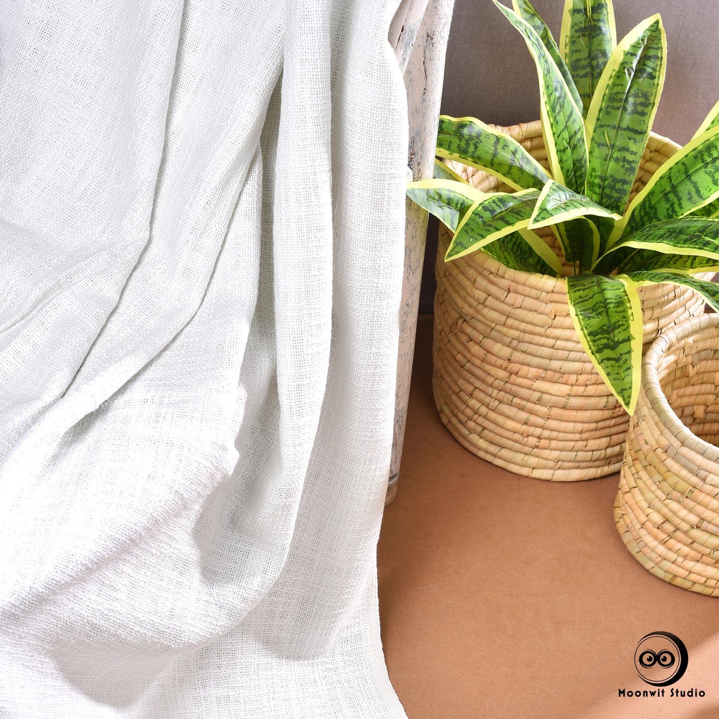 Pearl White Hand-Woven Throw