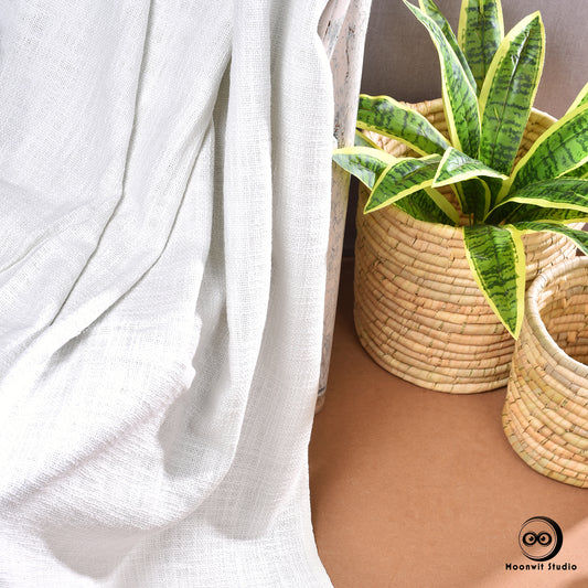 Pearl White Hand-Woven Throw