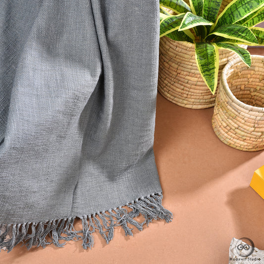 Smokey Gray Hand-Woven Throw