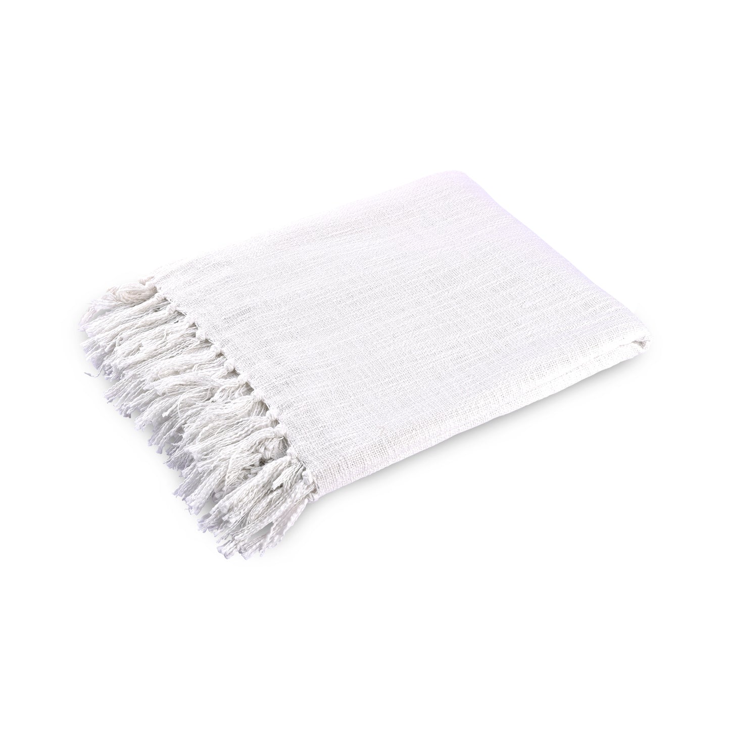 Pearl White Hand-Woven Throw