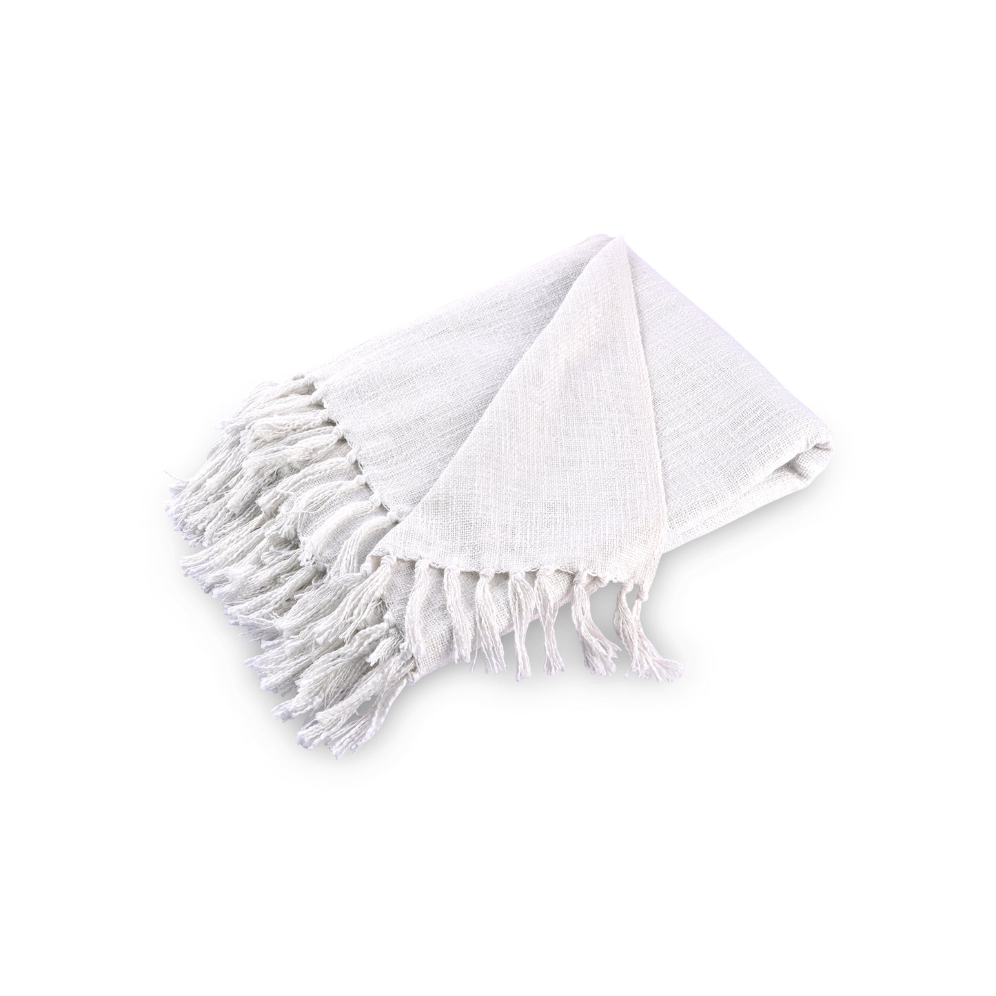 Pearl White Hand-Woven Throw