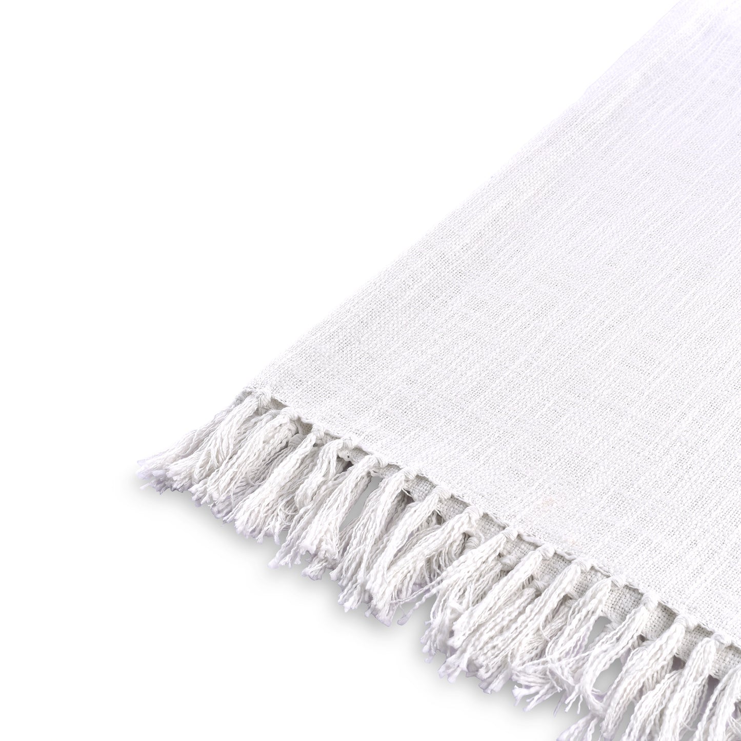 Pearl White Hand-Woven Throw