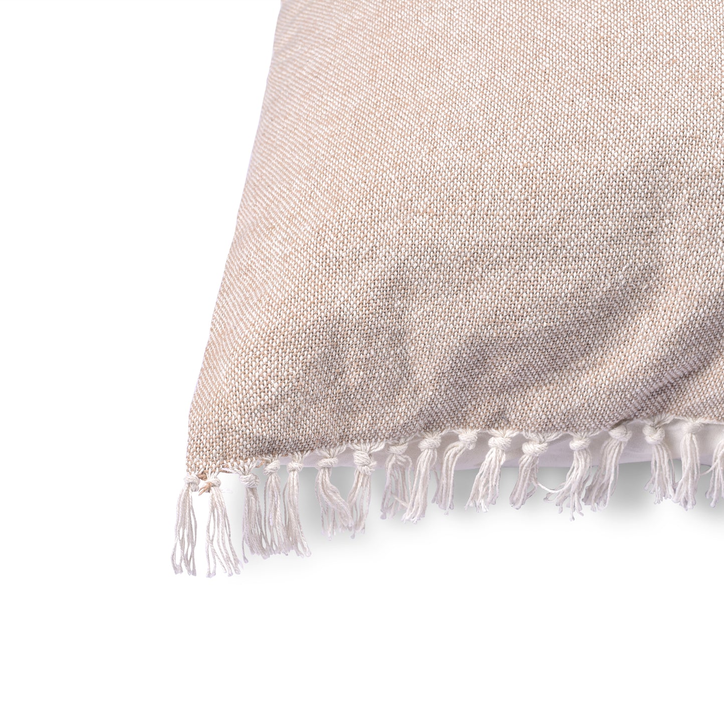 Bege Tassel Cushion Cover